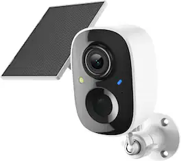 Core Tech - CORE 2K Solar Wireless Security Camera 1-Pack, Outdoor WiFi, AI Motion Detection, Color Night Vision, 2-Way Audio, IP65 - White