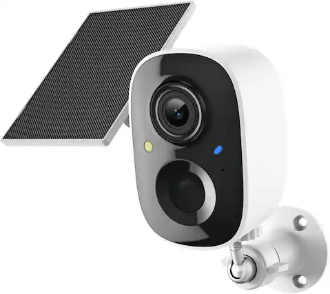 Front. Core Tech - CORE 2K Solar Wireless Security Camera 1-Pack, Outdoor WiFi, AI Motion Detection, Color Night Vision, 2-Way Audio, IP65 - White.