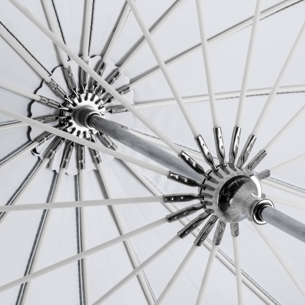 Alt View 5. Glow - Glow Easy Lock Medium Deep White Fiberglass Umbrella (33").