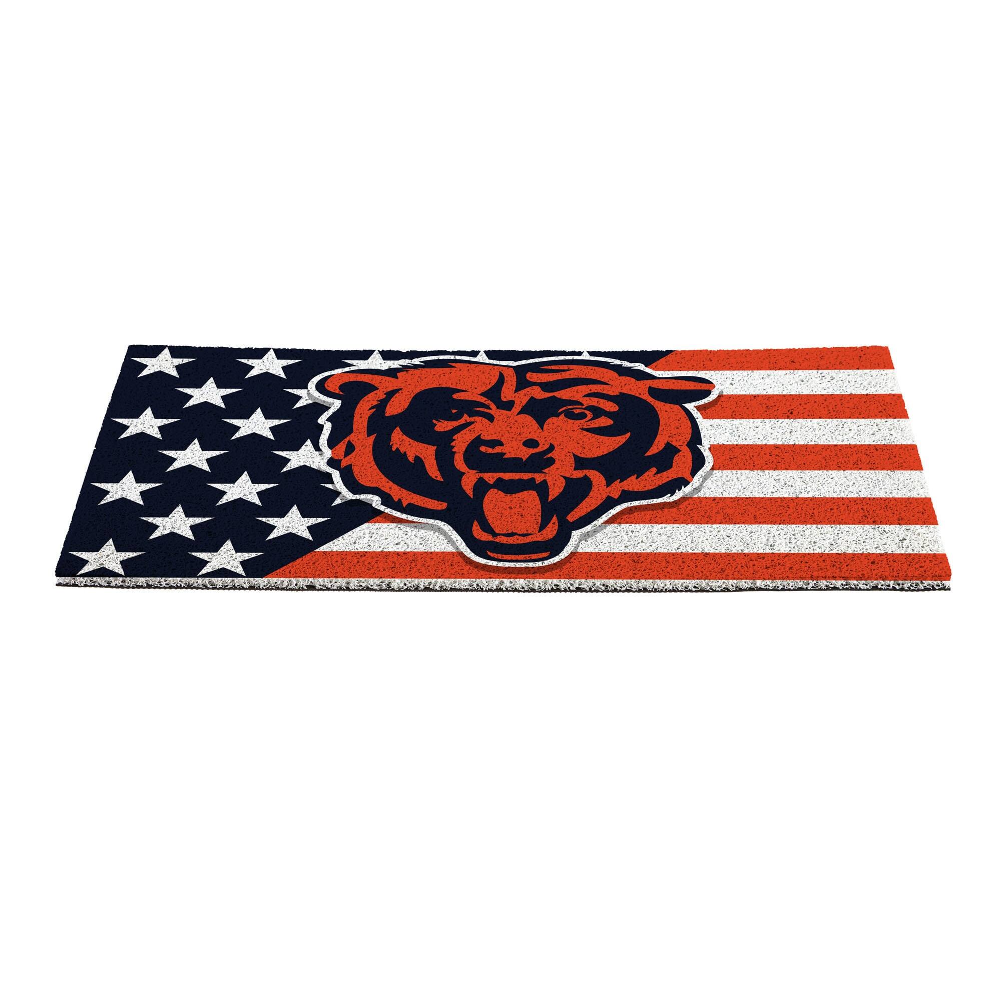 Alt View 1. Evergreen Enterprises - Chicago Bears 16" x 28" Stars & Stripes Patriotic Turf Mat - Multicolor.