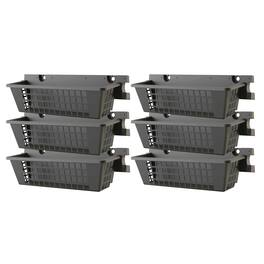 Suncast - 6 Pack 25 x 7.25 Inch Resin Basket Accessory for Outdoor Shed, Black