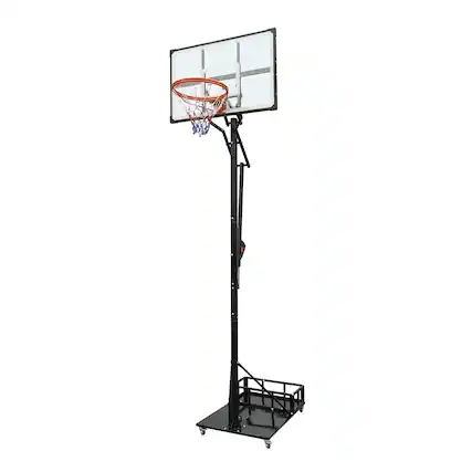 Front. APRILSOUL - Portable Basketball Hoop 810ft 44 Backboard Counterweight Bag Wheels - Black.