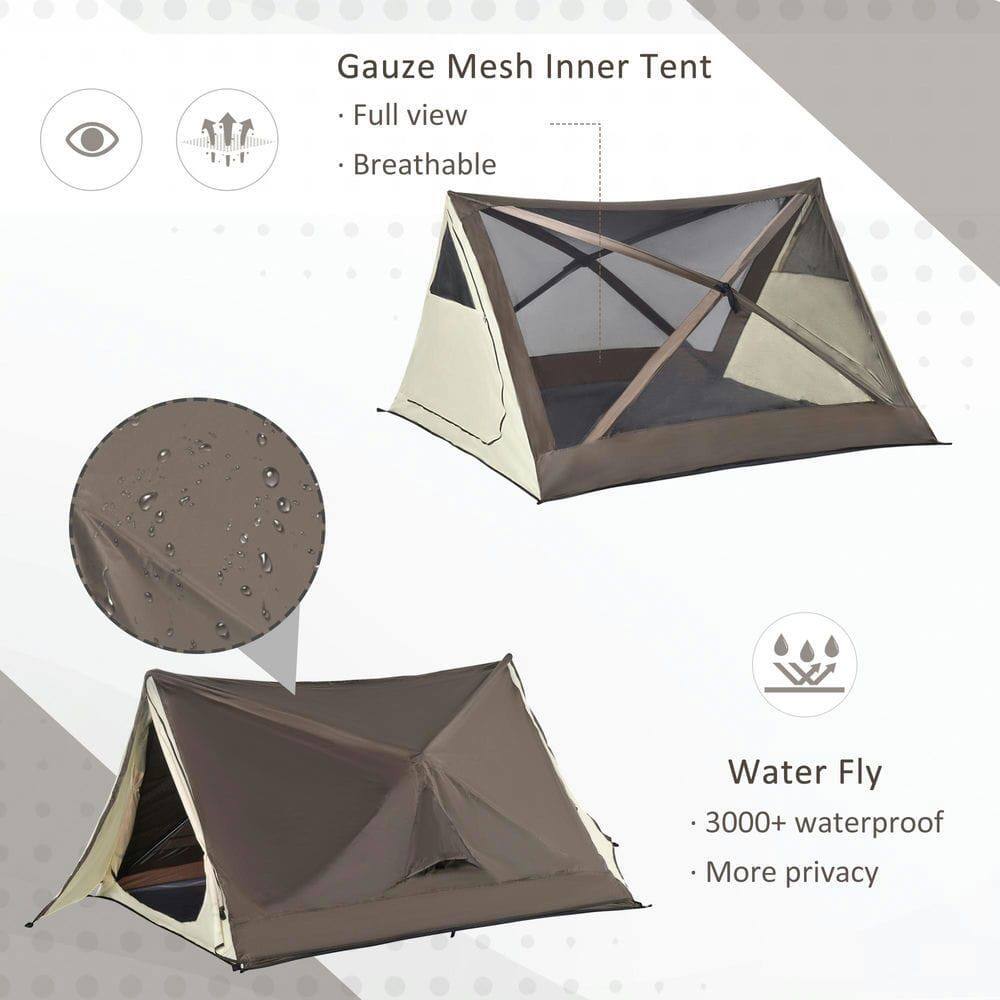 Gauze Mesh Inner Tent  
- Full view  
- Breathable  

Water Fly  
- 3000+ waterproof  
- More privacy