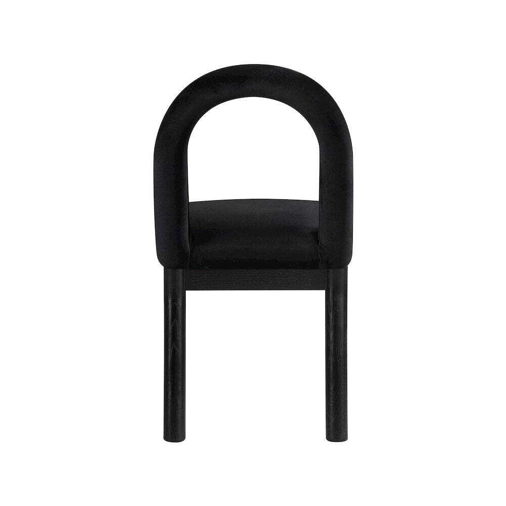 Alt View 4. Meridian Furniture - Conrad Black Velvet Dining Chair - Black.