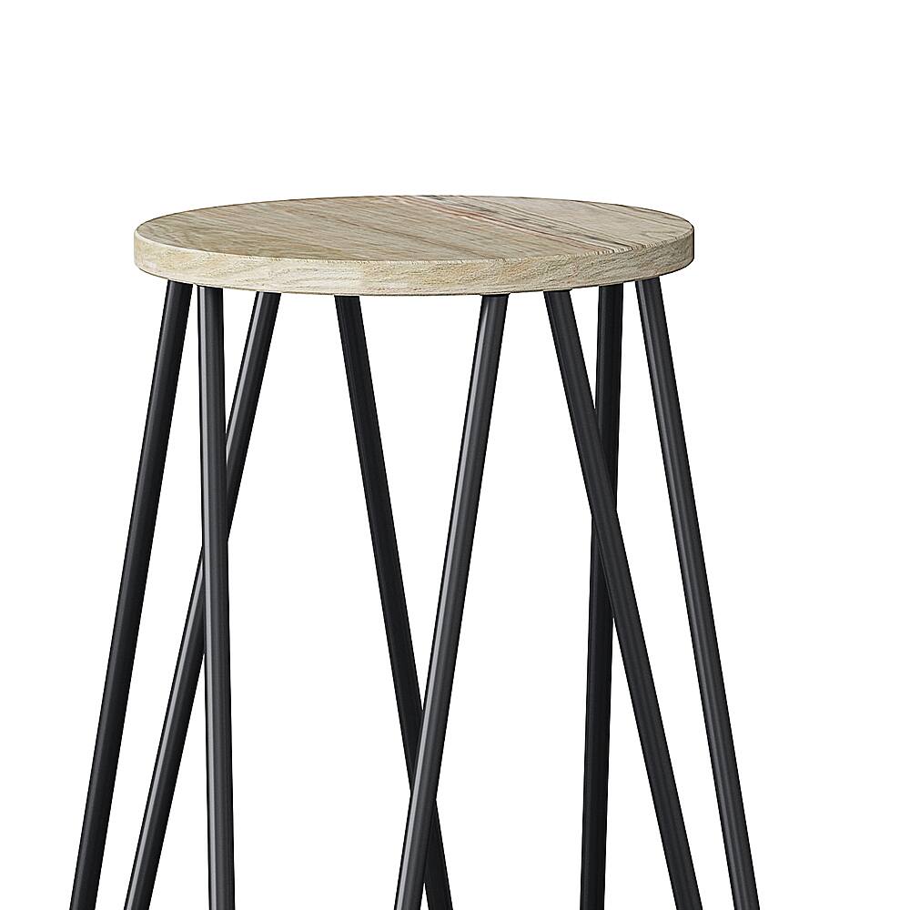Alt View 14. Simpli Home - Simeon 30 inch Metal Bar Stool with Wood Seat - Natural / Black.