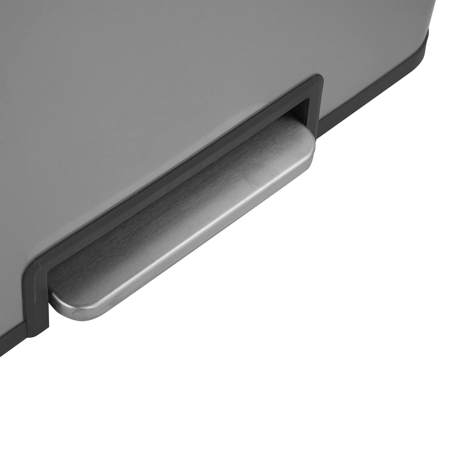 Alt View 1. Innovaze - 10.6 Gallon Rectangular Stainless Steel Recycle Step-on Trash Can with Dual 20 liter + 20 liter Compartments for Kitchen - Sliver.