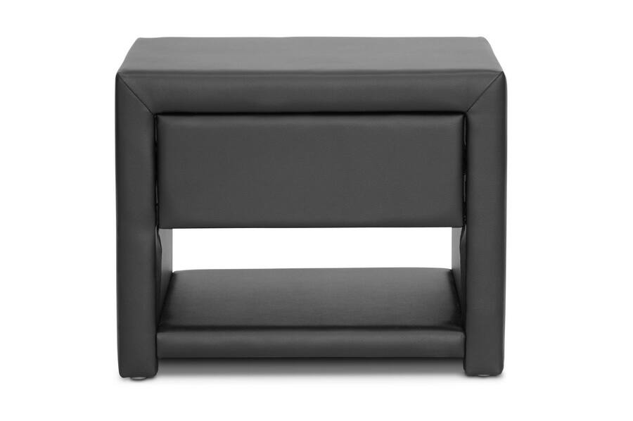 Baxton Studio - Massey Upholstered Modern Nightstand - Black