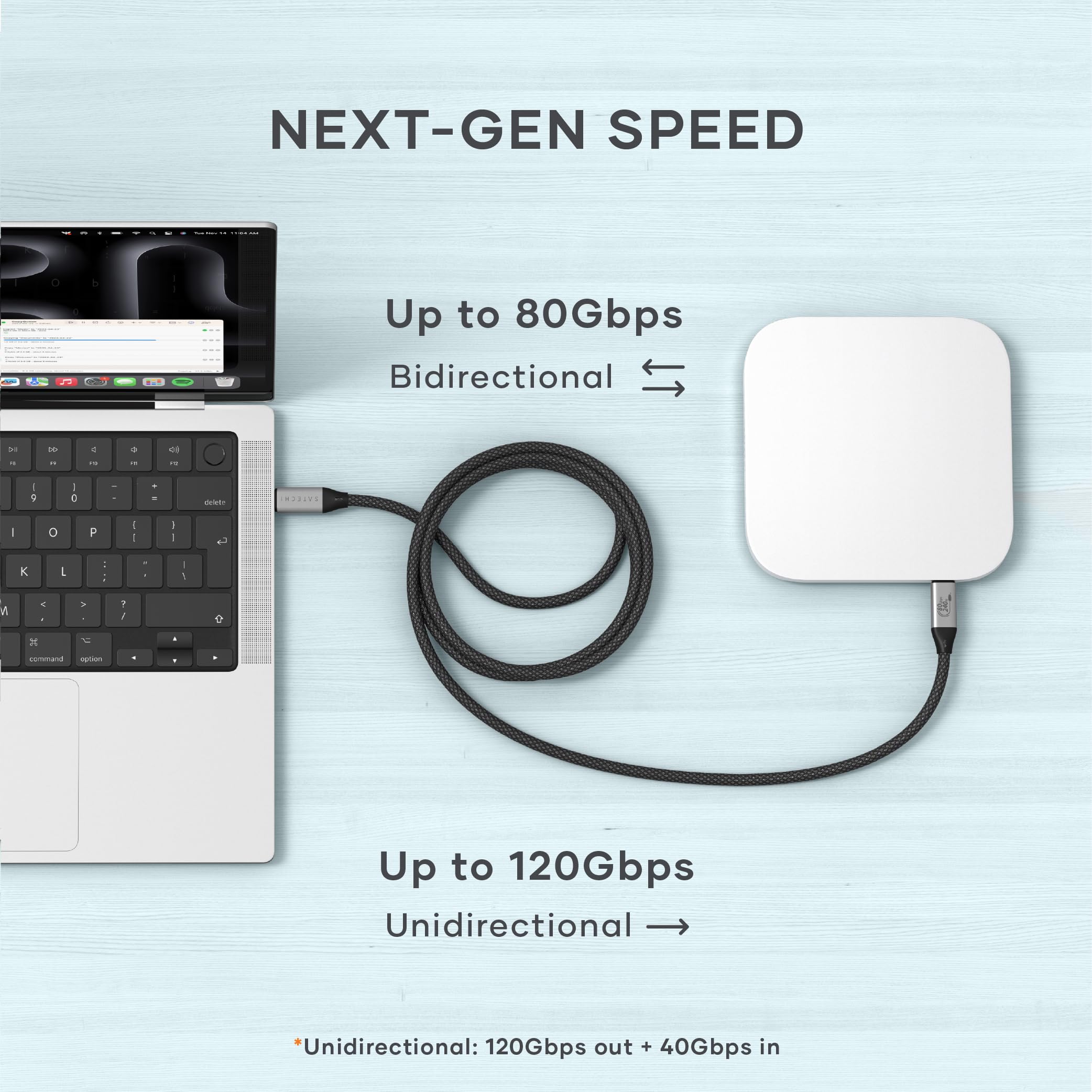 NEXT-GEN SPEED

Up to 80Gbps Bidirectional

Up to 120Gbps Unidirectional

*Unidirectional: 120Gbps out + 40Gbps in