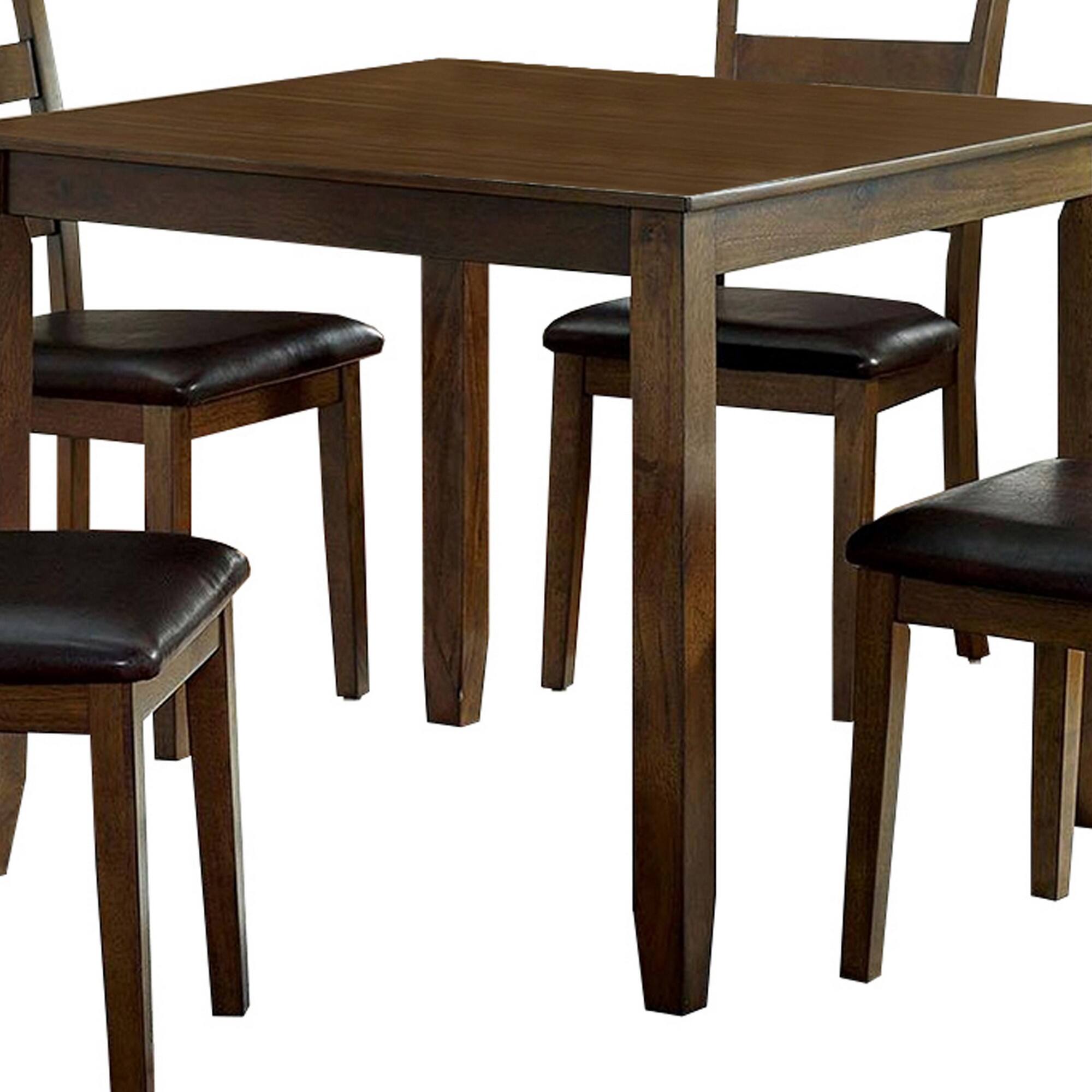Alt View 2. Manhattan Lane - 5 Piece Dining Table Set with Leatherette Seating, Brown - Brown.