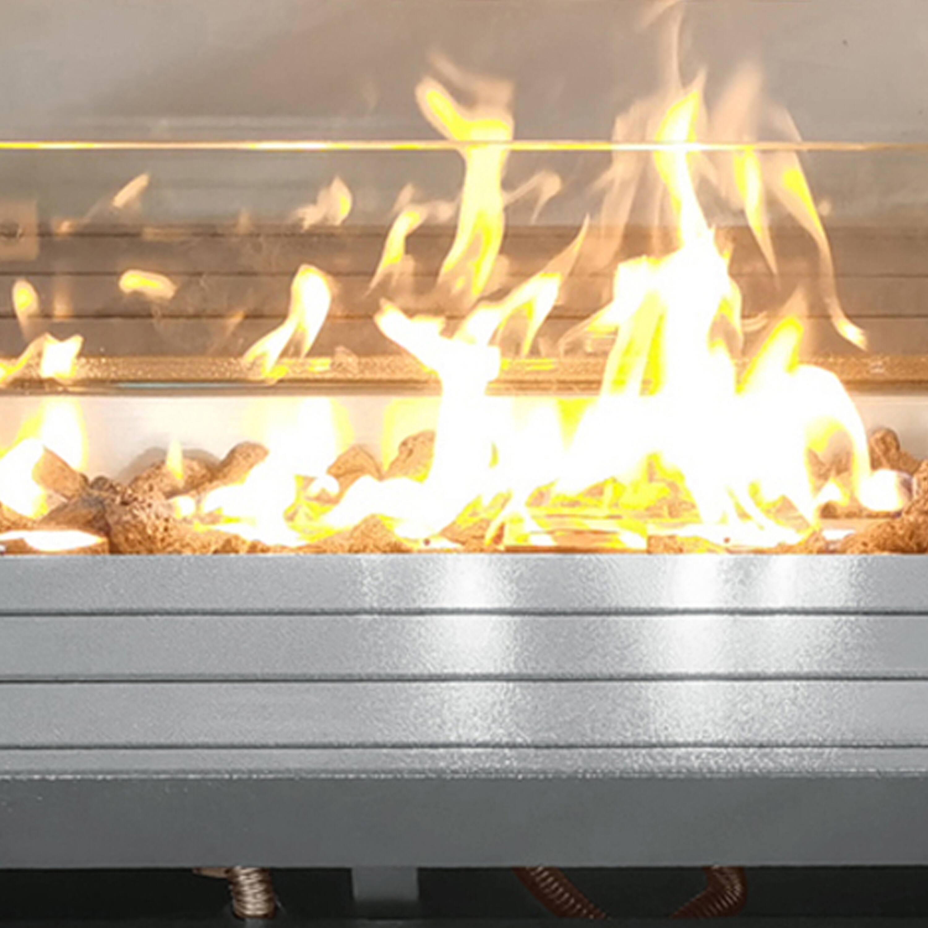 Alt View 1. Mondawe - 25" H x 42" W Steel Propane Outdoor Fire Pit Table with Lid - Gray.