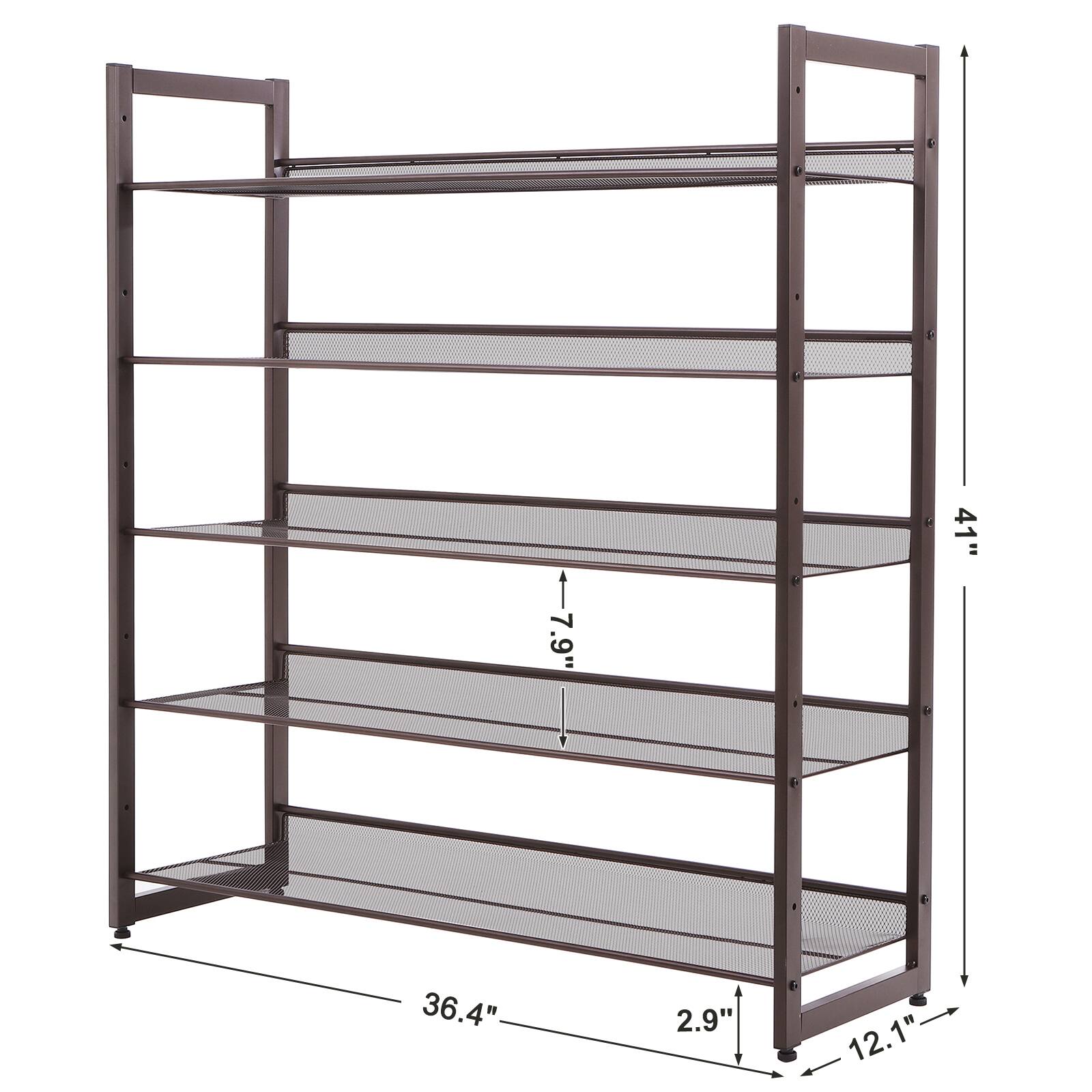 - Height: 41"
- Width: 36.4"
- Depth: 12.1"
- Shelf spacing: 7.9"
- Shelf depth: 2.9"