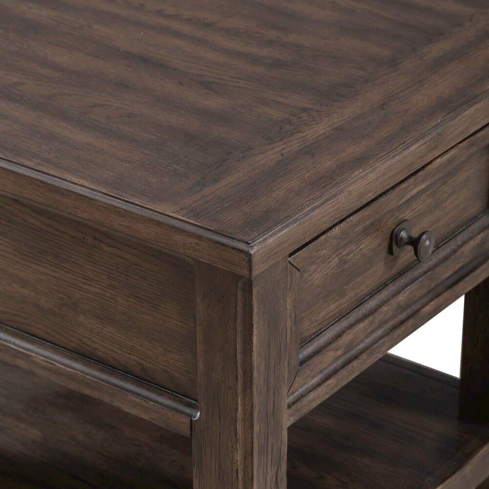 Alt View 3. Liberty Furniture Industries - Rectangular End Table Traditional - Storage Drawer - Saddle Brown Oak Wood - Saddle Brown.