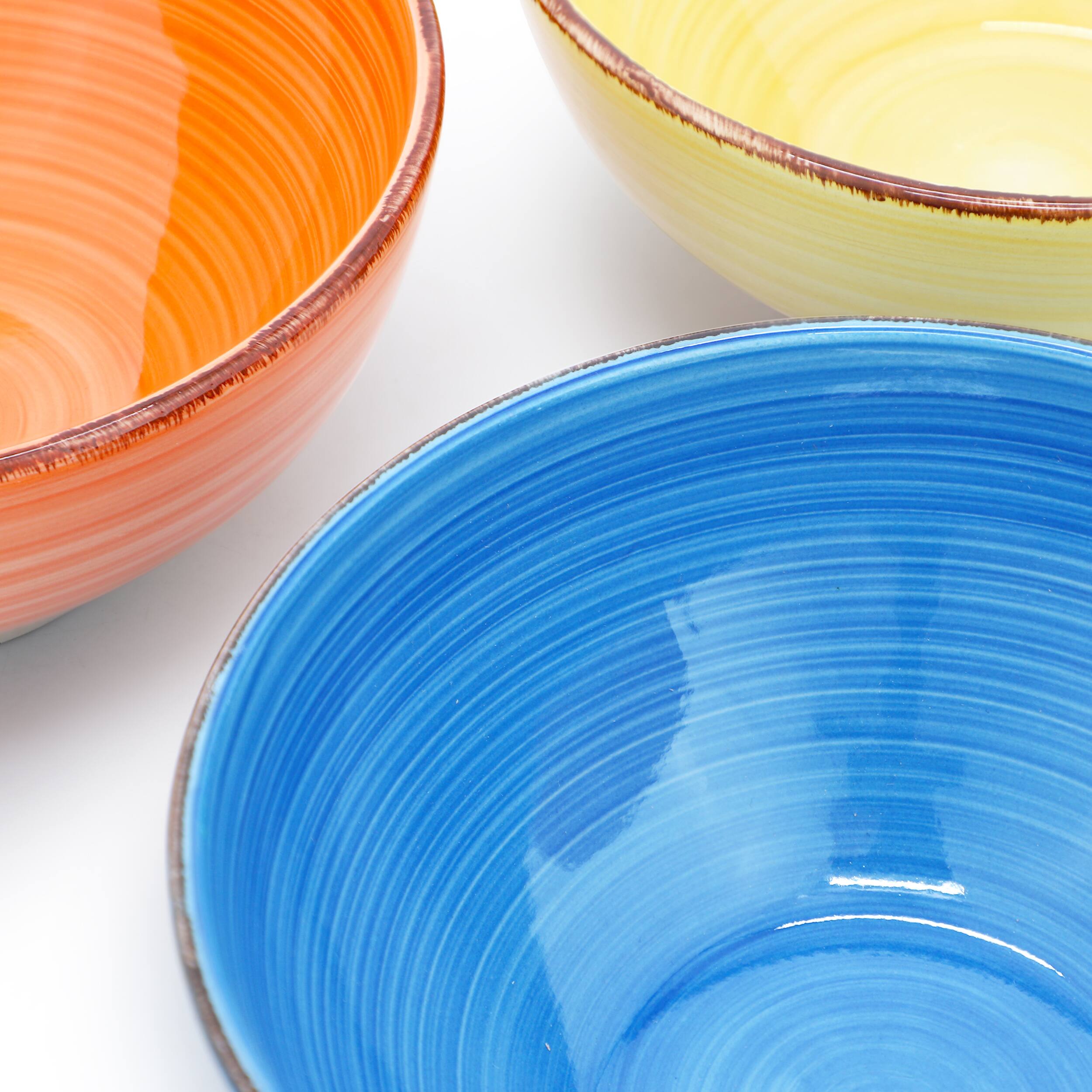 Alt View 2. Elama - Elama Color Ridge 6.25 Inch 6 Piece Round Stoneware Assorted Bowl Set - Multi.