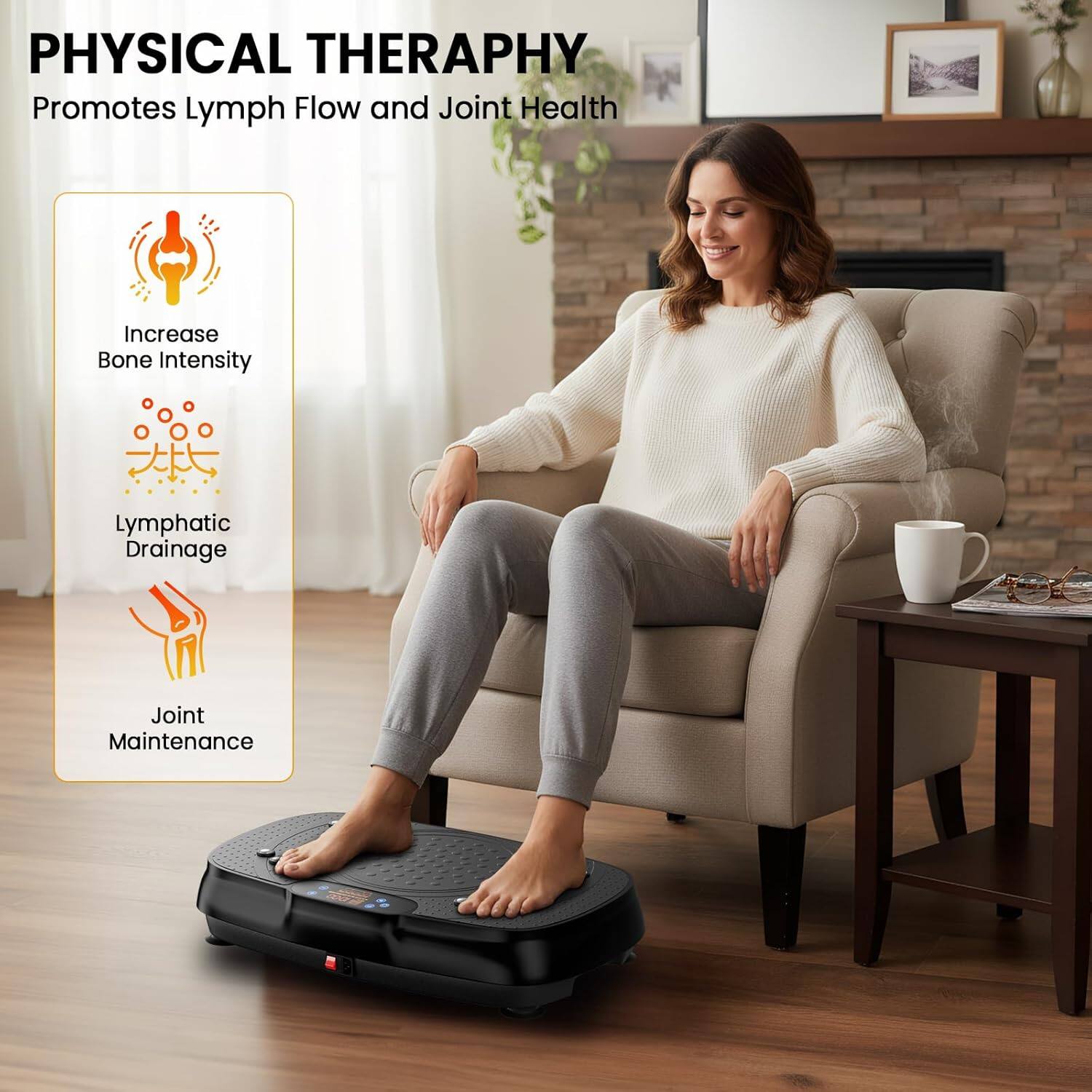 PHYSICAL THERAPY  
Promotes Lymph Flow and Joint Health  
Increase Bone Intensity  
Lymphatic Drainage  
Joint Maintenance