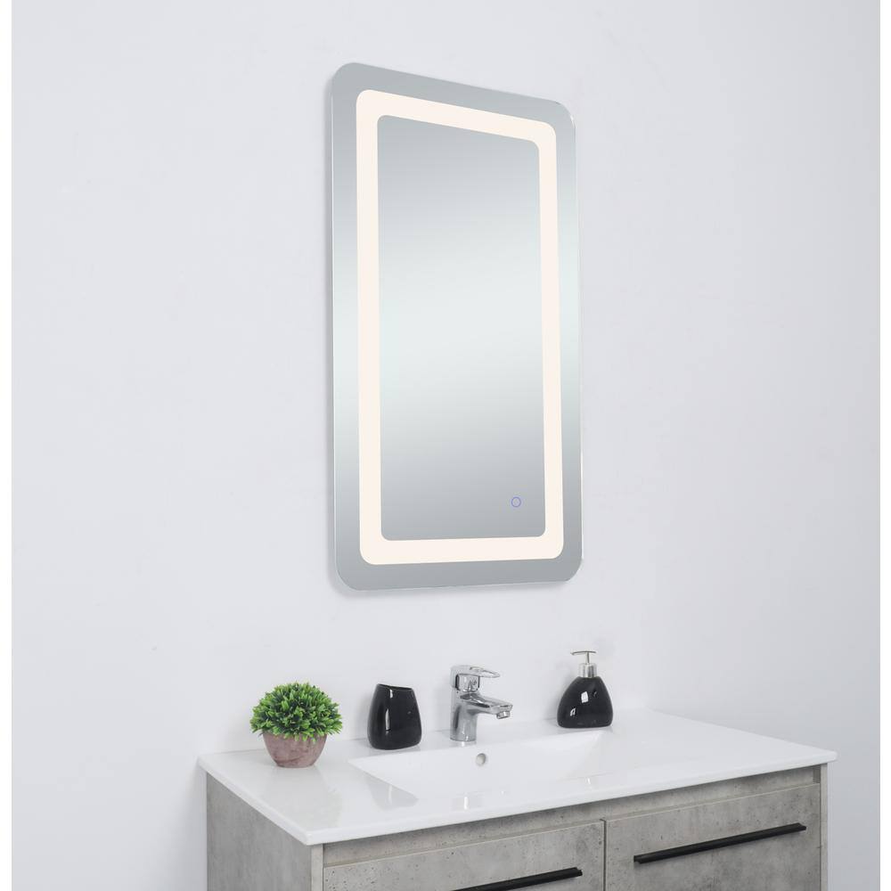 Alt View 6. Elegant Decor - Genesis 20in x 36in soft edge LED mirror - Glossy White.