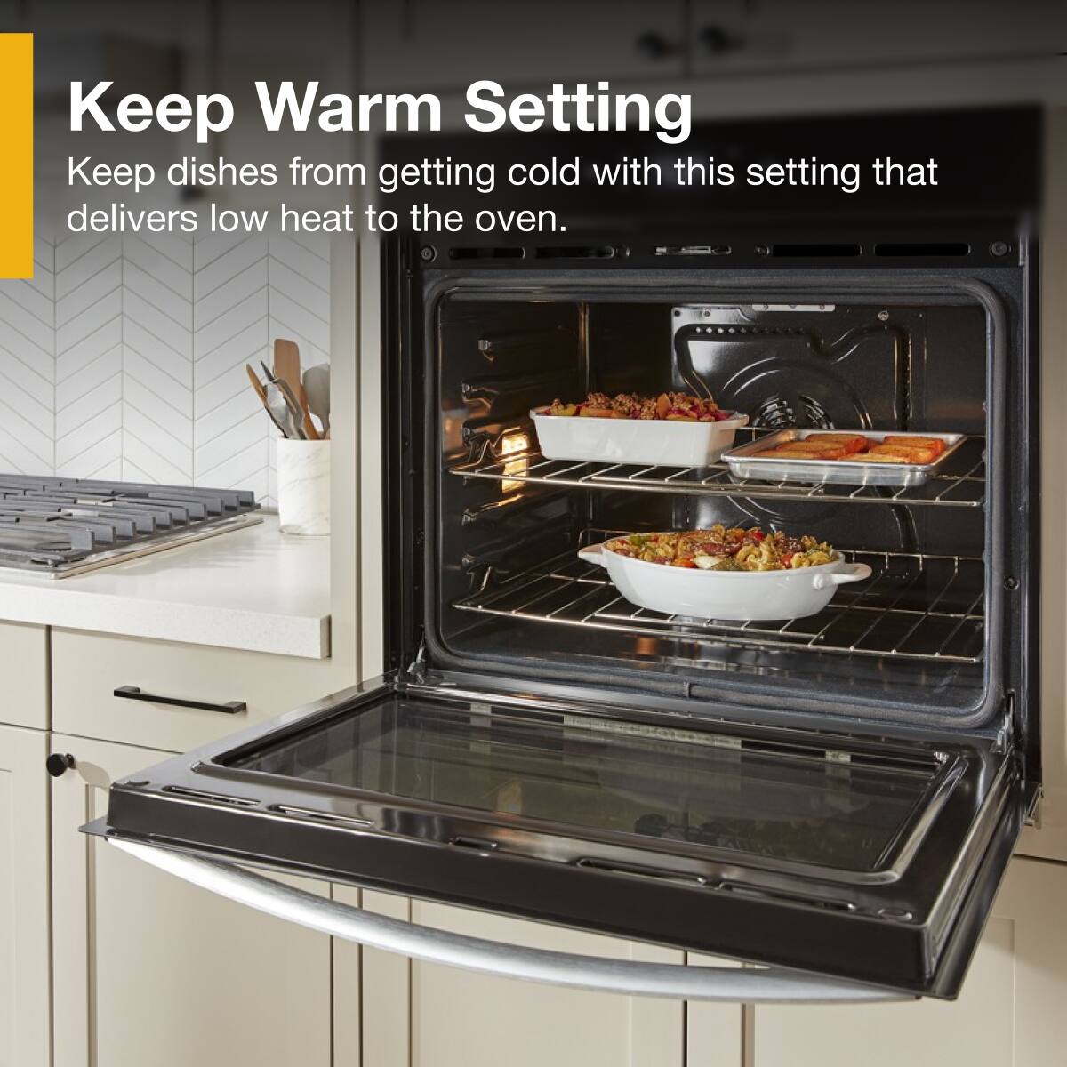 Keep Warm Setting

Keep dishes from getting cold with this setting that delivers low heat to the oven.