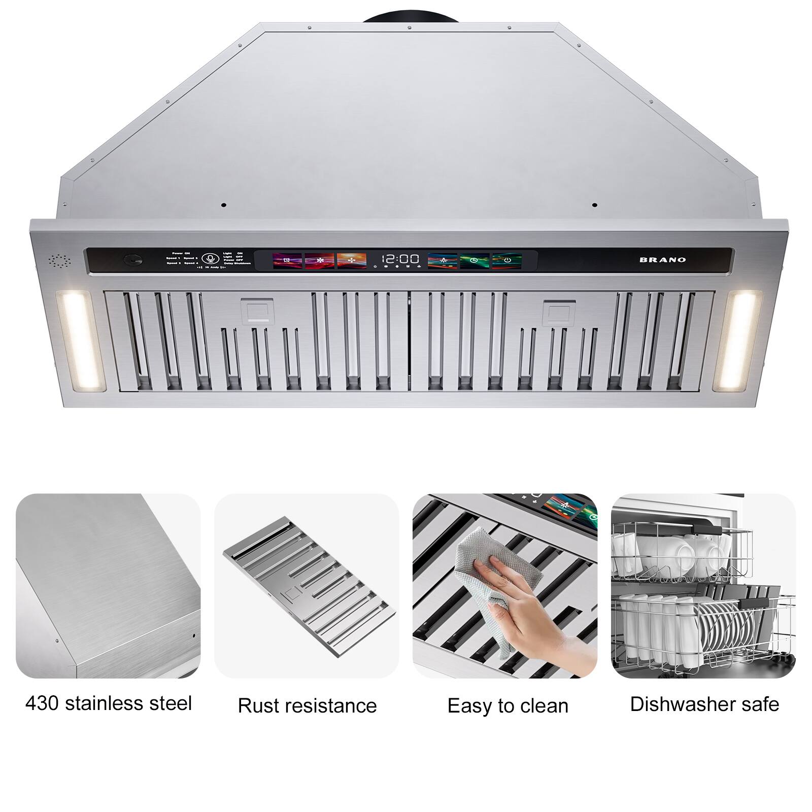 - 430 stainless steel
- Rust resistance
- Easy to clean
- Dishwasher safe