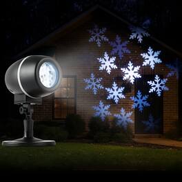 BreeBe - Outdoor LED Holiday Projector Light with Remote – Snowflake Display - Black