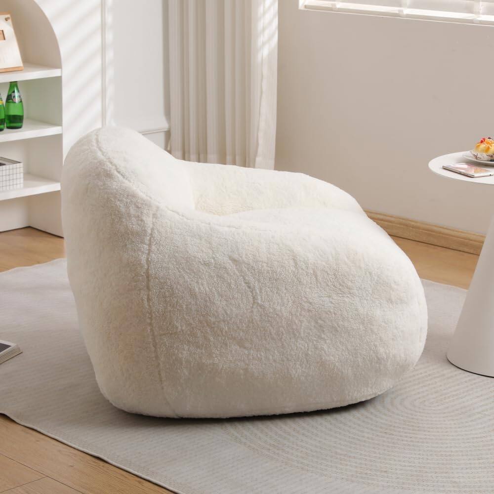 Alt View 3. Trinkets Crazed - Beanbag Chair Bean Bag Chairs for Adults Bean Bags Giant Bean Bag Sofa with Spacious Cushion - white.
