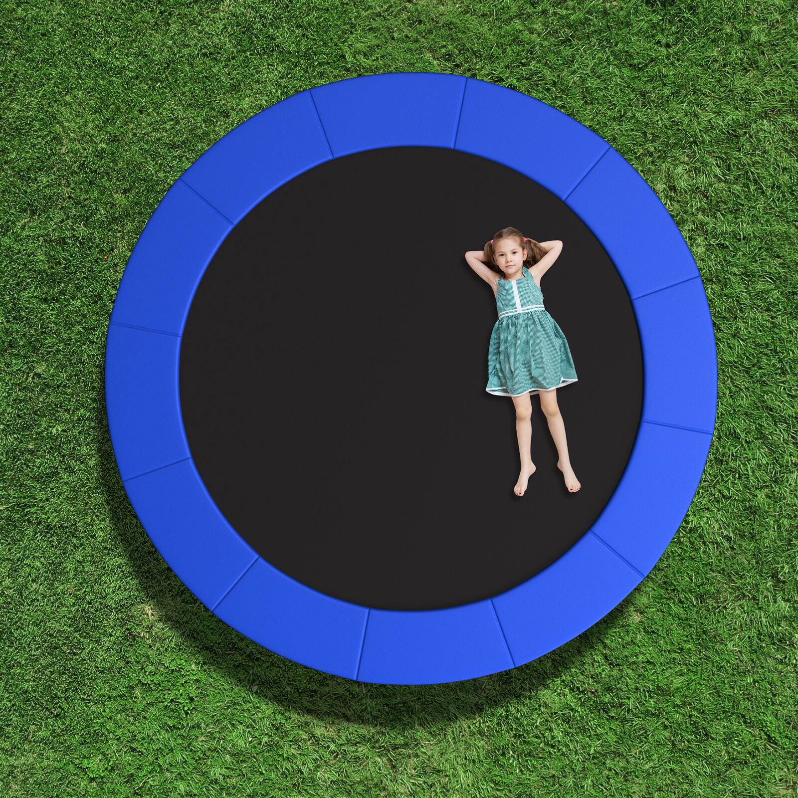 Alt View 1. Gymax - Gymax 12FT Trampoline Spring Cover w/Split Design Waterproof Surface EPE Foam Padding Blue - Blue.