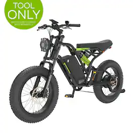 Greenworks - 60V 20" Fat Tire Bike for Adults, Off-Road Adventure Full Suspension (No Battery) - Green