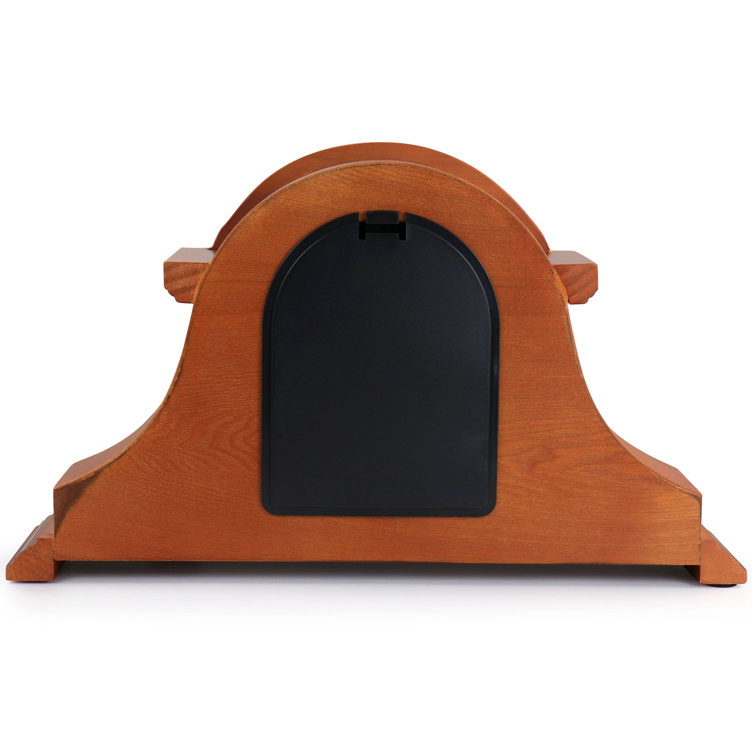 Alt View 3. Bedford Clock Collection - Bedford Clock Collection Mahogany Cherry Mantel Clock with Chimes - Brown.