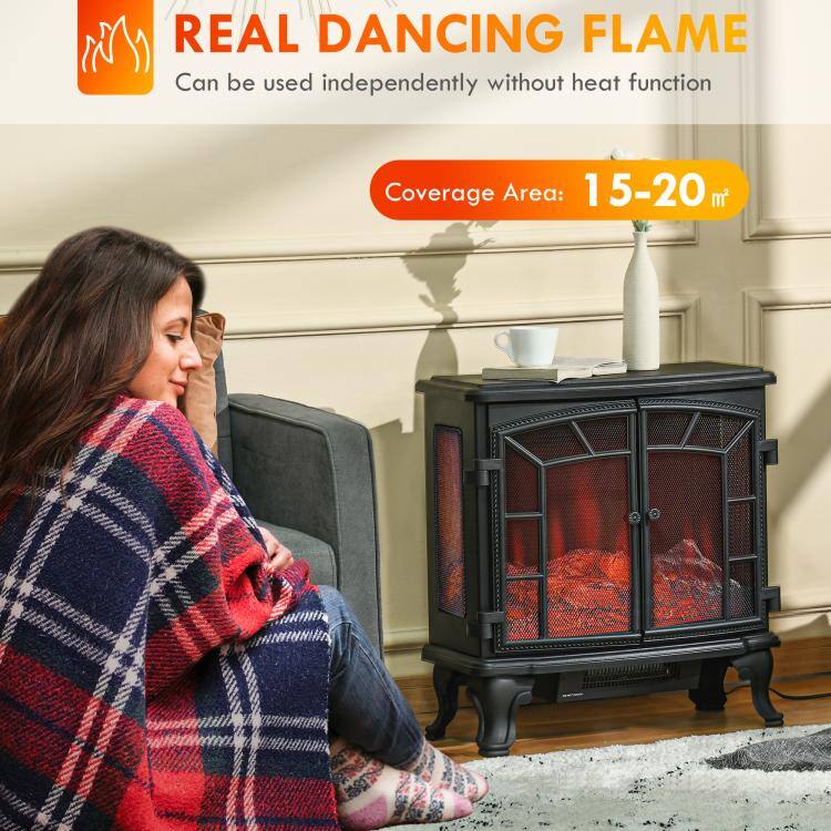 REAL DANCING FLAME  
Can be used independently without heat function  
Coverage Area: 15-20 m²