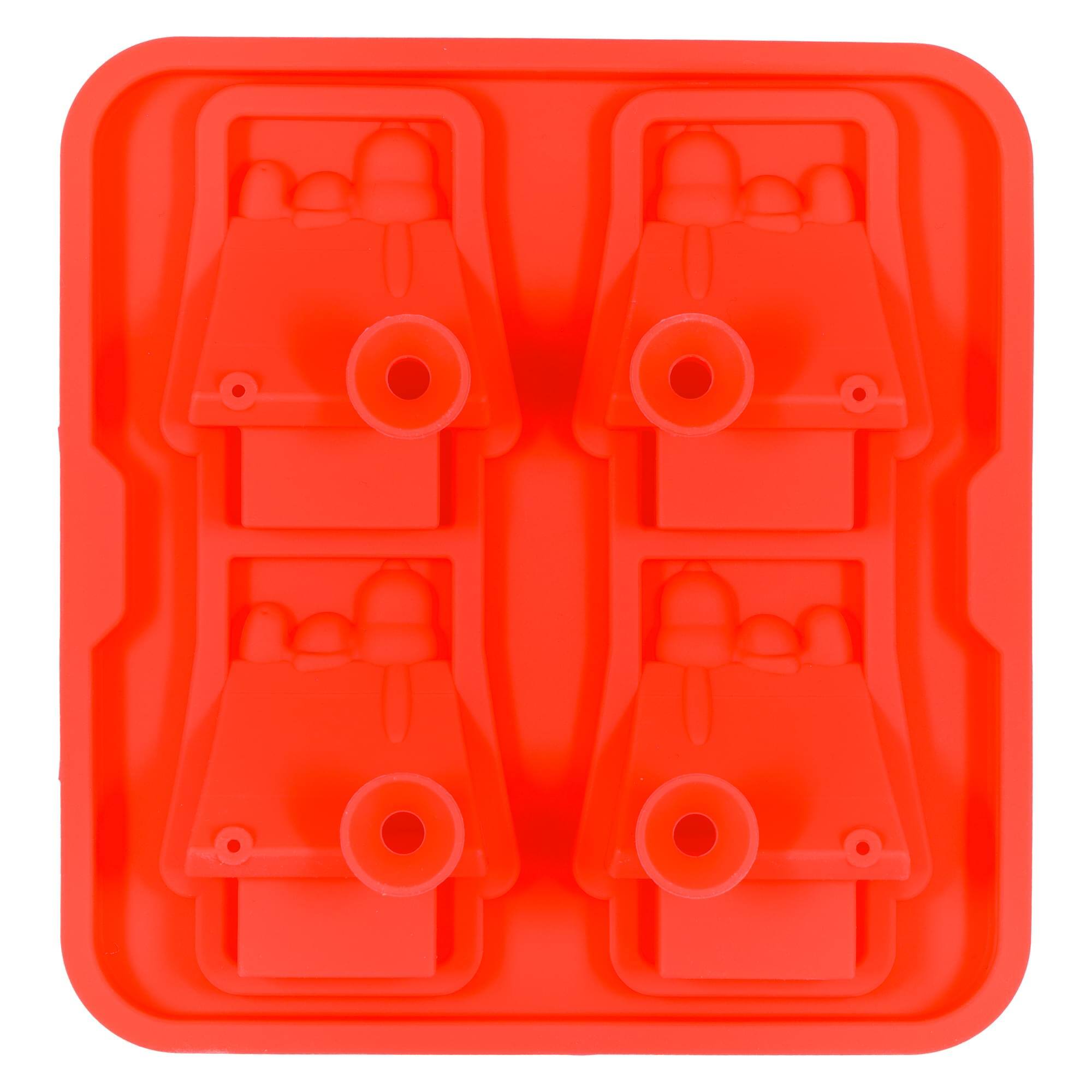 Alt View 1. ICUP - Peanuts Snoopy Doghouse Molded Silicone Ice Cube Tray | Makes 4 - Red.