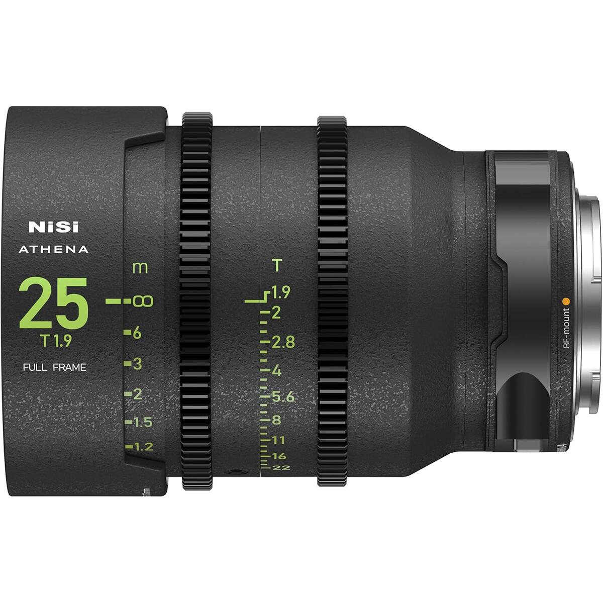 Nisi  
ATHENA 25 T1.9 FULL FRAME  
m 8 6 3 2  
T 1.9 2 2.8 4 5.6  
RF-mount  
1.5 1.2  
8 11 16  
22