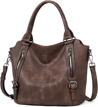 Front. Vulpecula Spade - Purses for Women Vegan Leather Handbags Tote Purse Shoulder Bag Large Ladies Hobo Bags - BROWN.