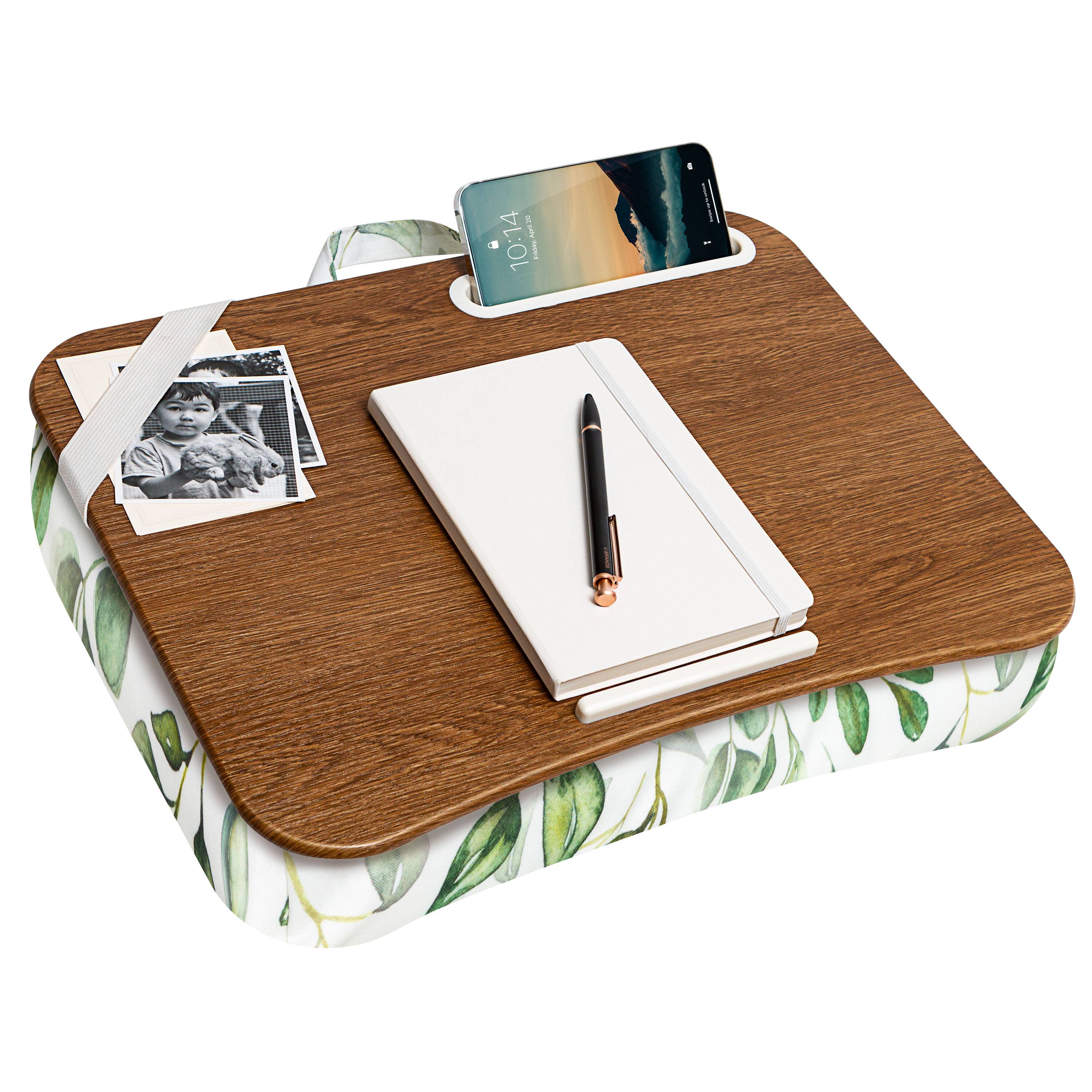 Angle. LapGear - Designer Lap Desk (Fits up to 15.6" Laptop) - Watercolor Leaves.