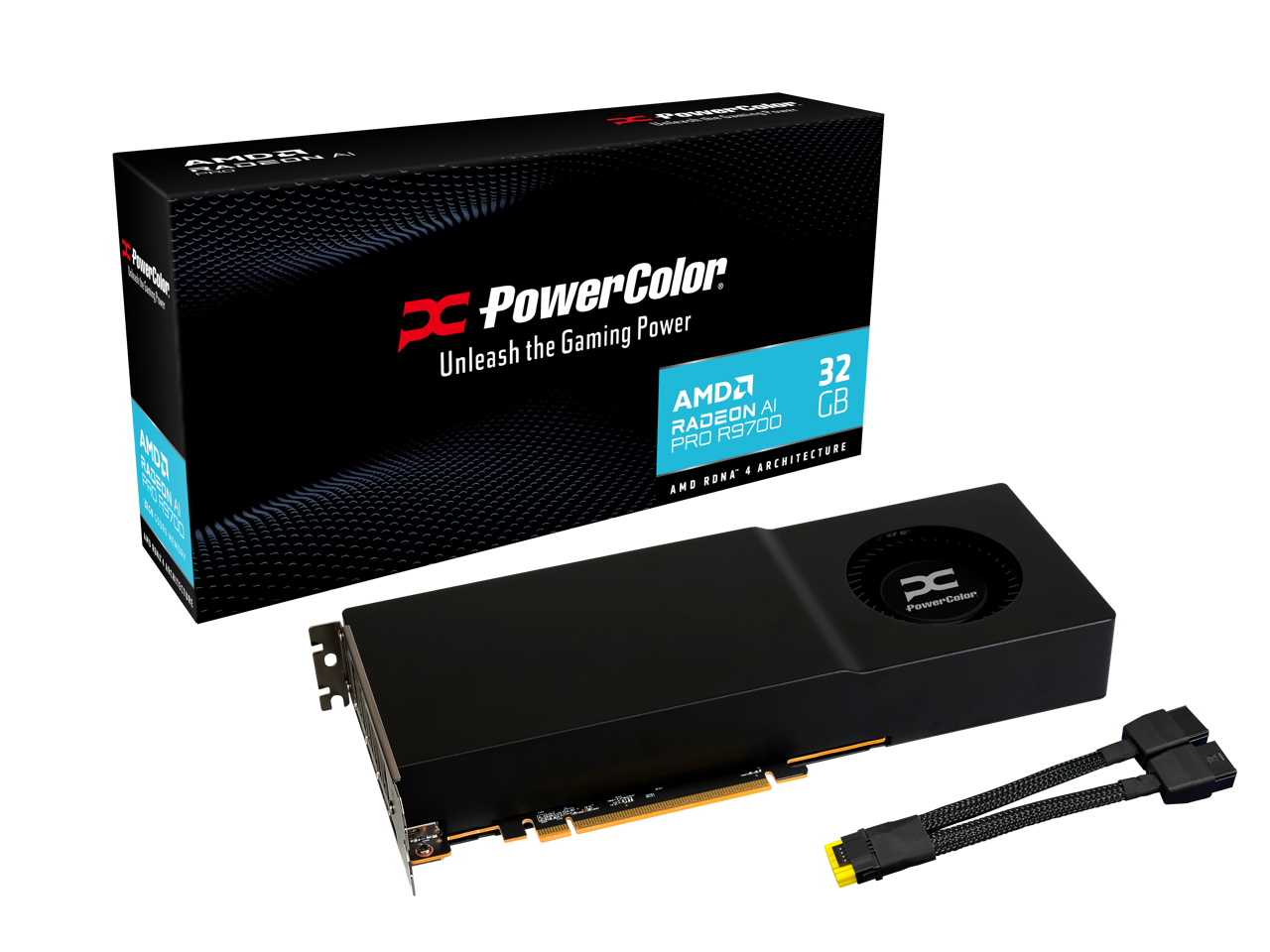 PowerColor  
Unleash the Gaming Power  

AMD Radeon AI  
Radeon Pro R9700  
32 GB  
4 Architecture  

PowerColor  
AMD Radeon