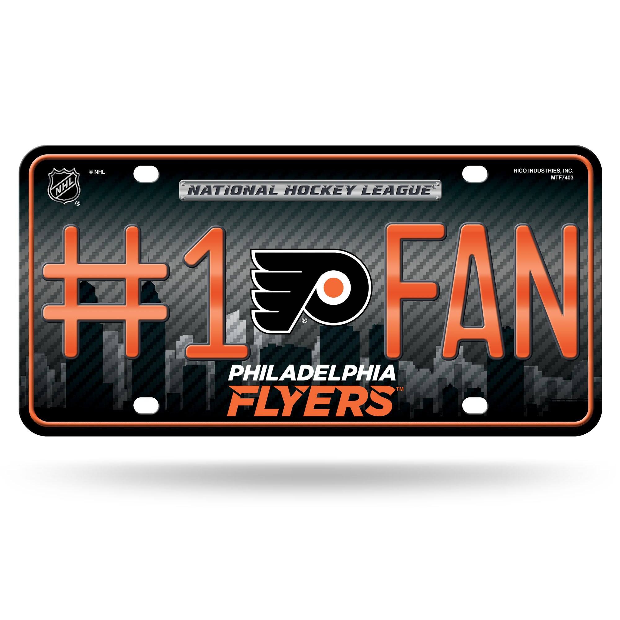 Philadelphia Flyers #1 Fan Metal License Plate Tag - Number One! Let's Go!!