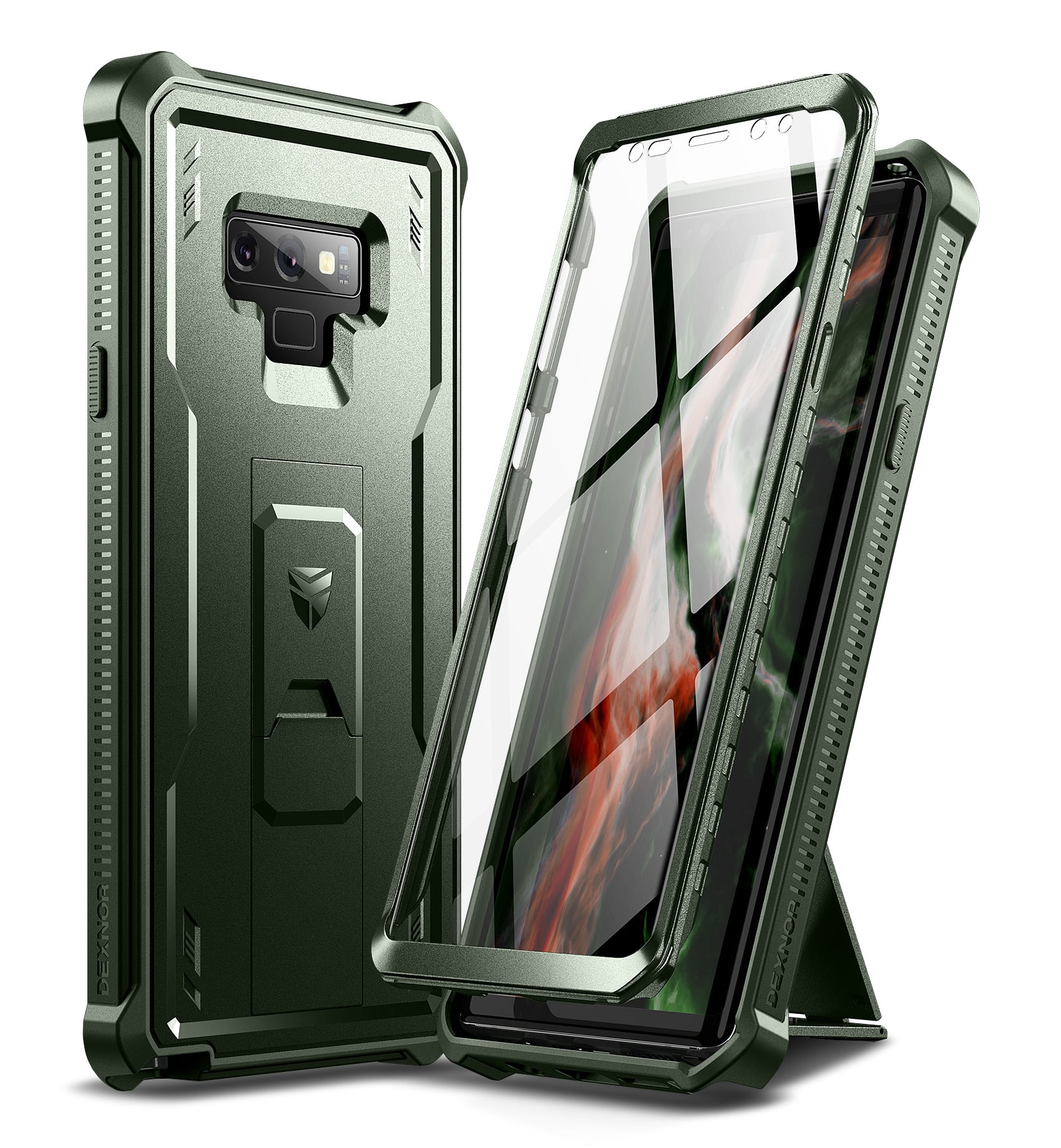 Dexnor - Full Body Case for Samsung Galaxy Note 9/6.4 inches Heavy Duty Military Grade Protection Shockproof Protective Cover - Army Green