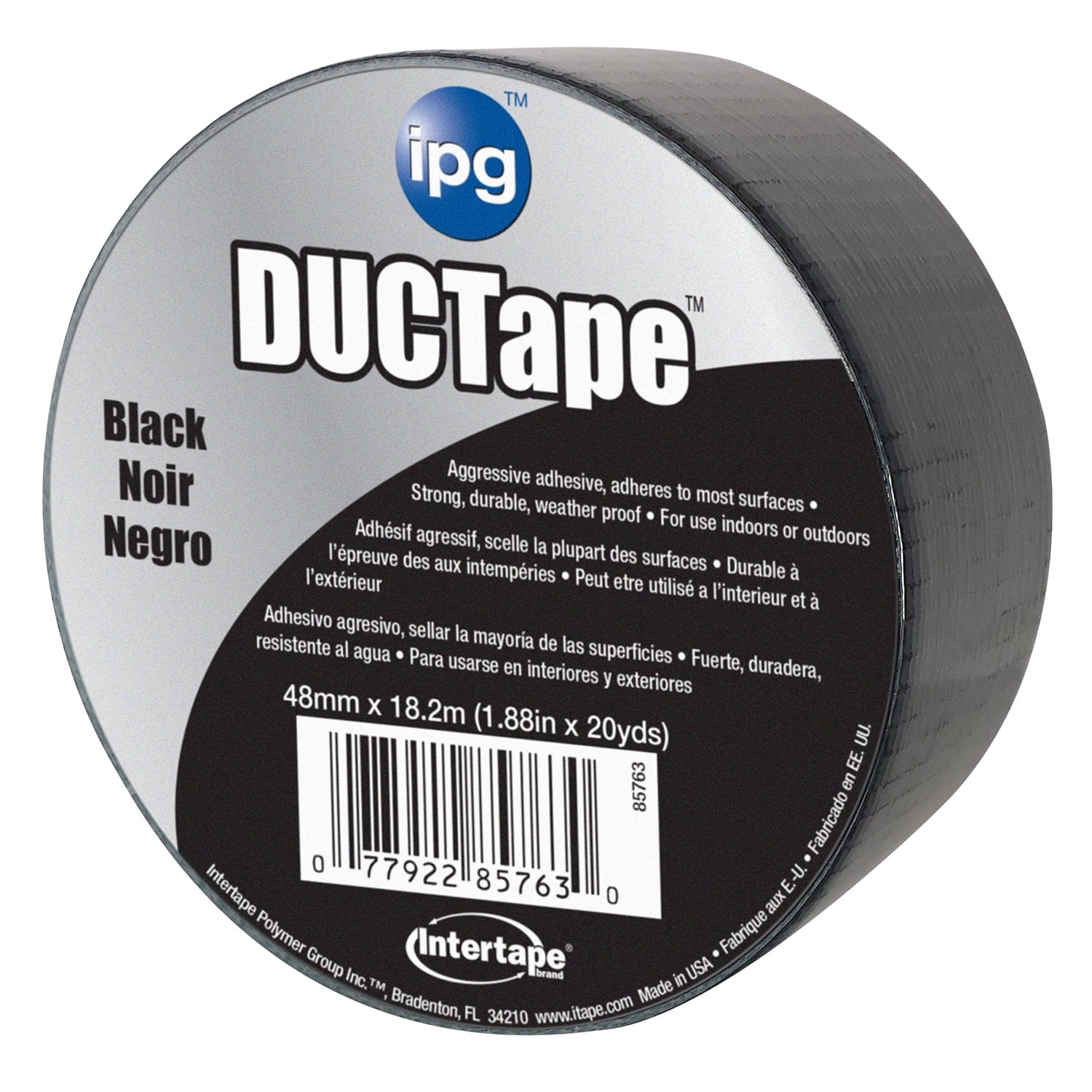 IPG - JobSite 1.88 in. W X 20 yd L Black Duct Tape