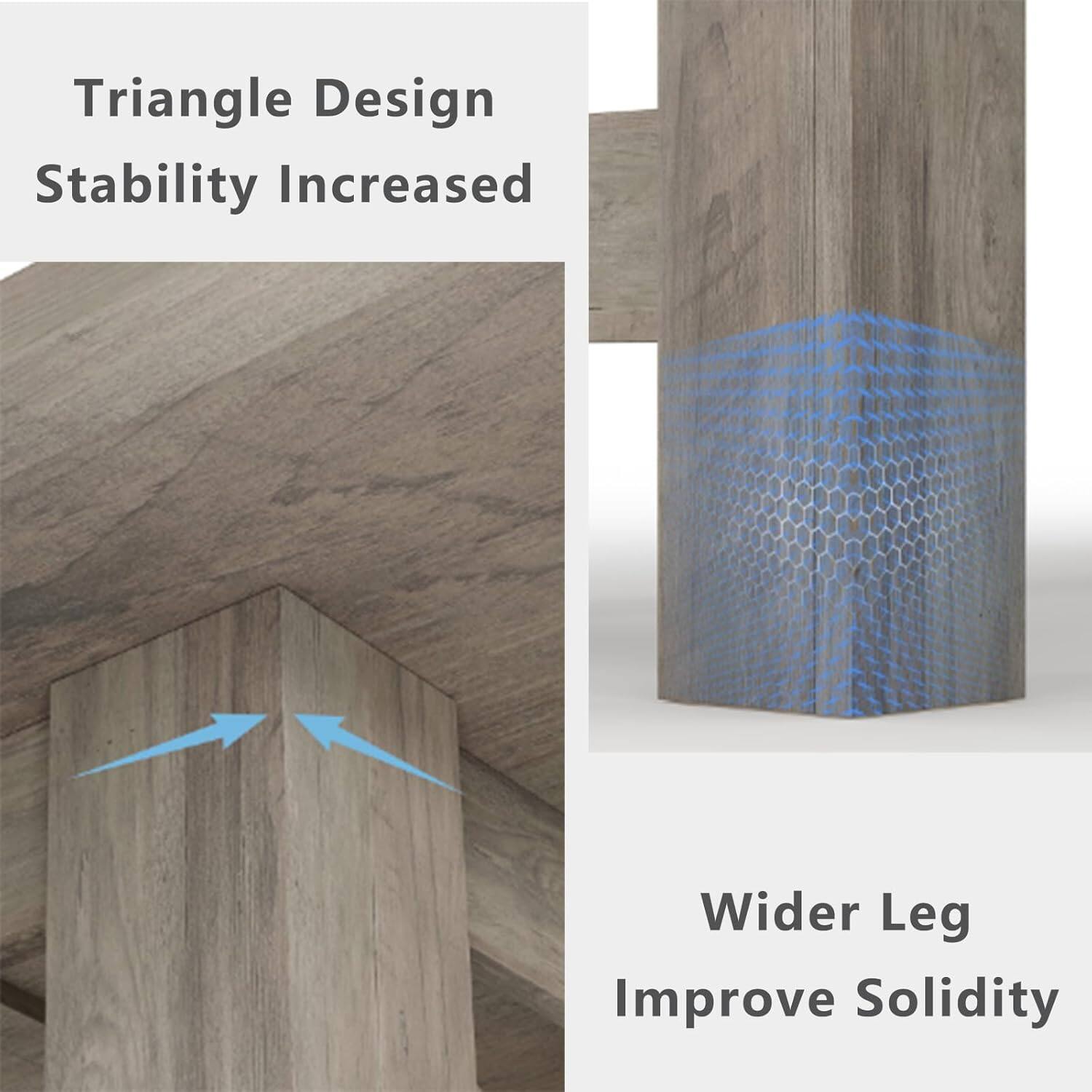 Triangle Design  
Stability Increased  

Wider Leg  
Improve Solidity