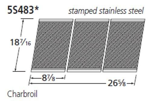 5S483* stamped stainless steel 18 7/16 x 8 7/8 x 26 5/8 Charbroil