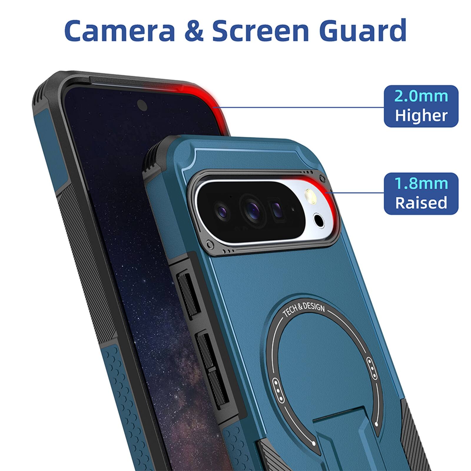 Camera & Screen Guard  
2.0mm Higher  
1.8mm Raised  
TECH & DESIGN