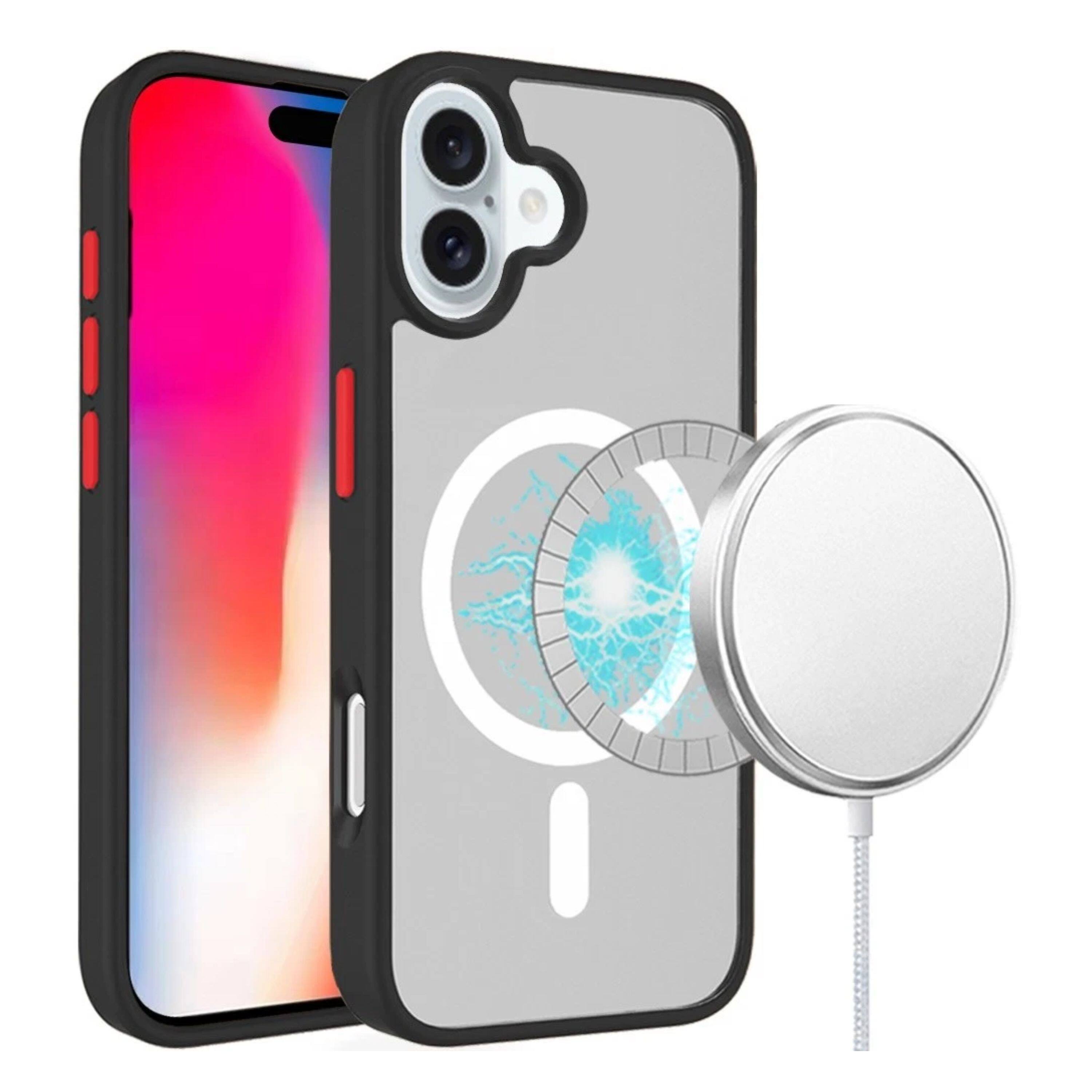 Kitcheniva - Rugged Magnetic Circle Phone Case With Tempered Glass For iPhone 16 - Black price history on PriceWatchPro