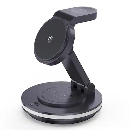 Front. YONWAY - Rotatable and Foldable Wireless Charger, Fast Magnetic Charging Station for iPhone, Apple Watch, Airpods.