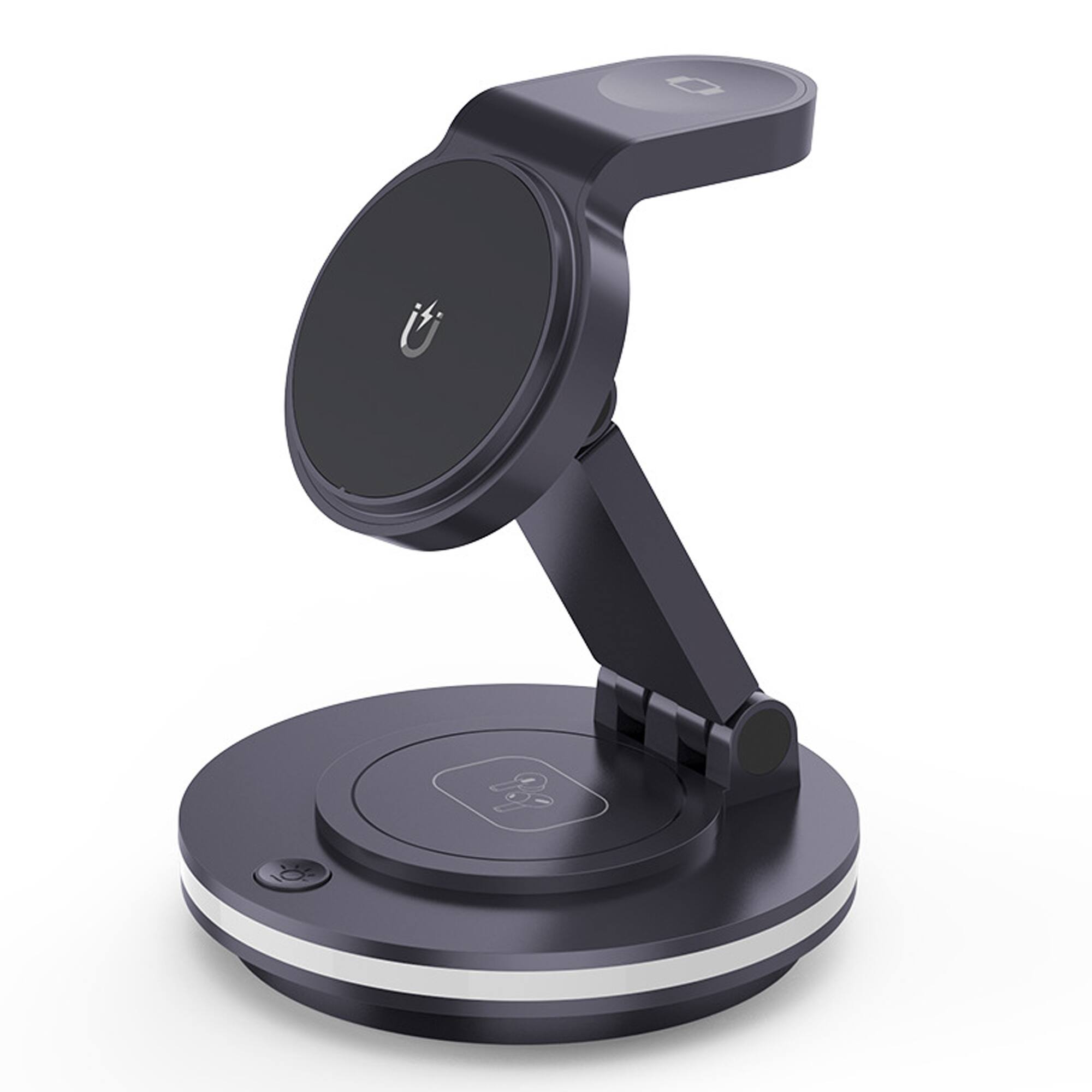 Front. YONWAY - Rotatable and Foldable Wireless Charger, Fast Magnetic Charging Station for iPhone, Apple Watch, Airpods.