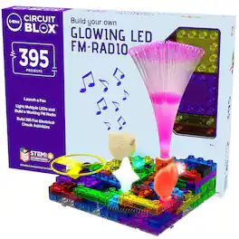 E-Blox - Circuit Blox: BYO Glowing LED FM Radio - 395 Projects,Ages 8+