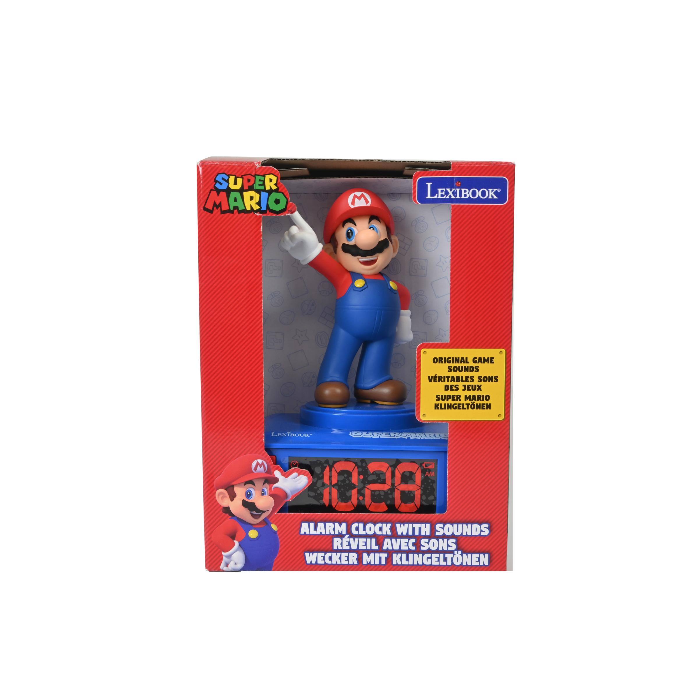SUPER MARIO  
LEXIBOOK  
ORIGINAL GAME SOUNDS  
VERITABLES SONS DES JEUX  
SUPER MARIO  
KLINGELTONEN  
ALARM CLOCK WITH SOUNDS  
RVEIL AVEC SONS  
WECKER MIT KLINGELTÖNEN