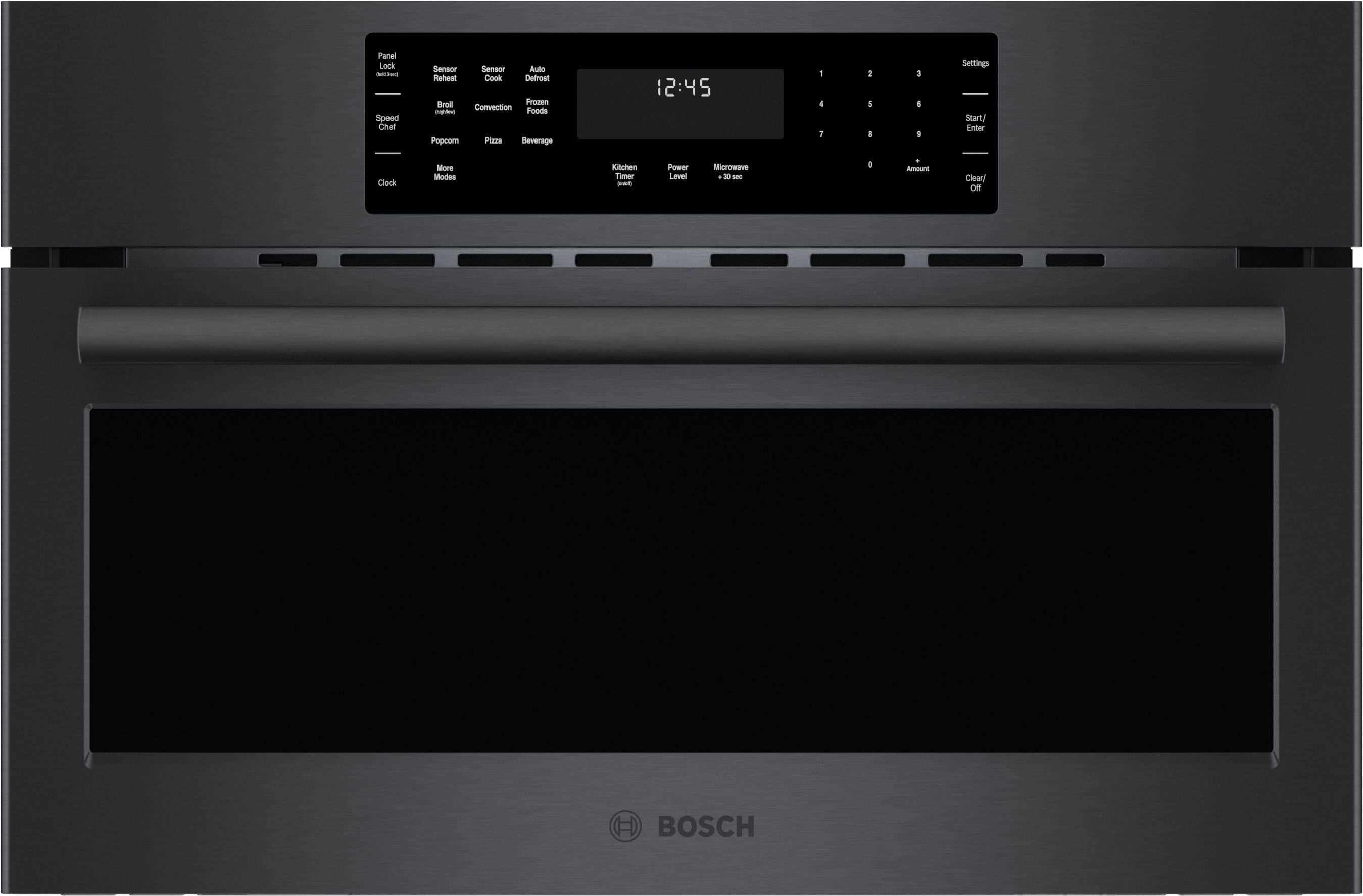 Bosch - 800 Series 1.6 Cu. Ft. Convection Built-In Microwave with Sensor Cooking - Black Stainless Steel