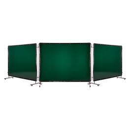 VEVOR - Welding Screen with Frame, 3-Panel 6 x 8 FT Welding Curtain Screen, Flame-Resistant Vinyl Safety Protection Screens - Dark Green