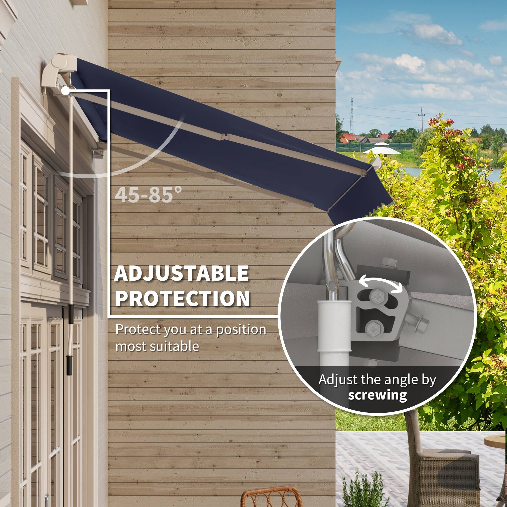 45-85° ADJUSTABLE PROTECTION
Protect you at a position most suitable
Adjust the angle by screwing