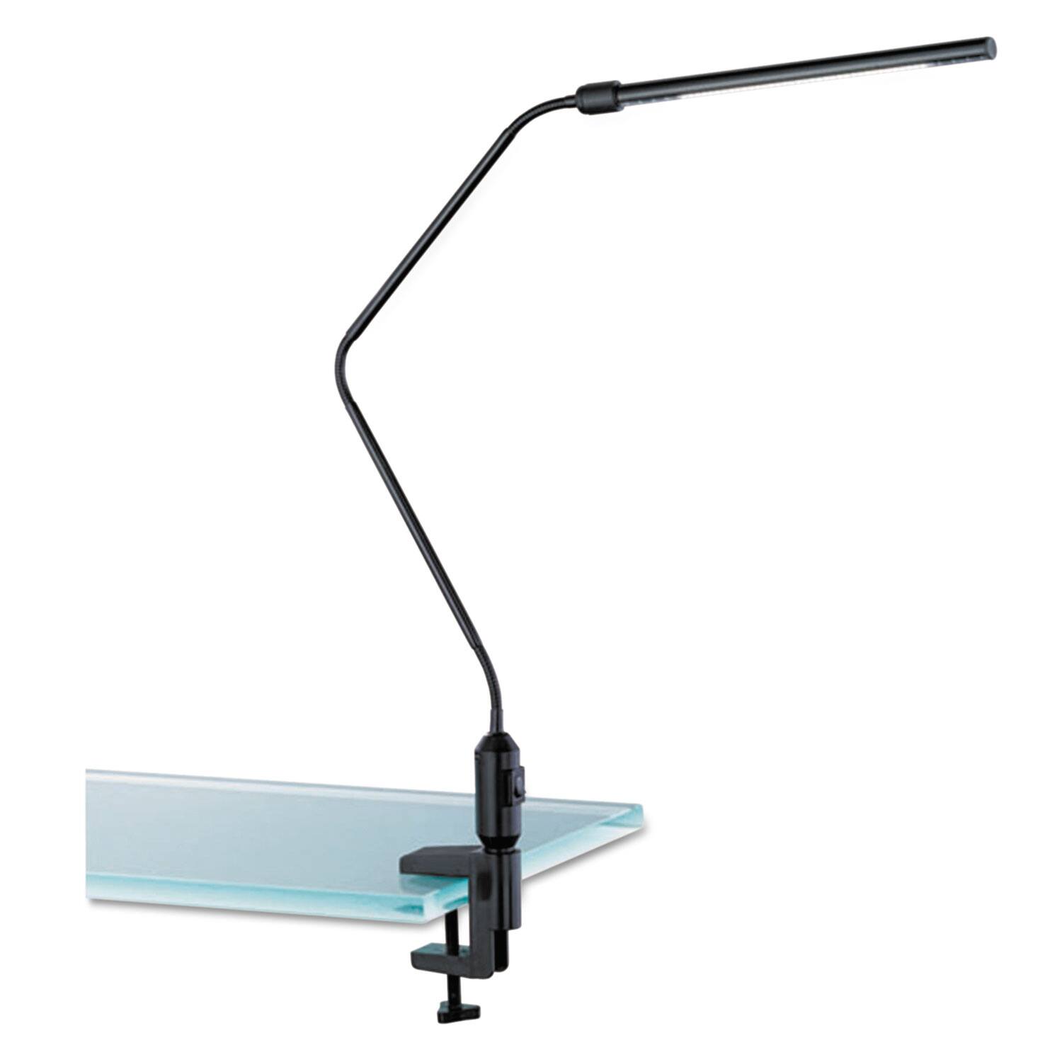 Left. Alera - LED Desk Lamp With Interchangeable Base Or Clamp, 5.13w x 21.75d x 21.75h, Black.