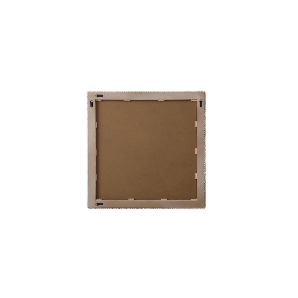 Angle. Elegant Decor - Rectangle Cornhusk Mirror 40x40 in Linen White - Linen White.