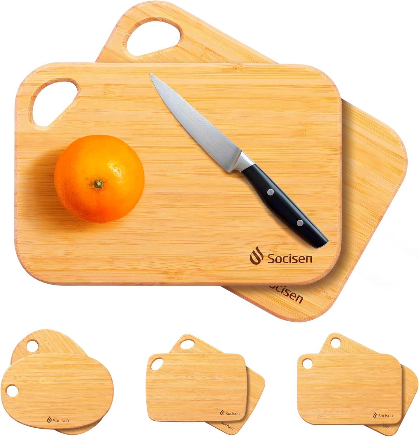 PARKER SLATER - 2-Pack Bamboo Wood Cutting Boards – Small, Lightweight, Non-Toxic, Handheld