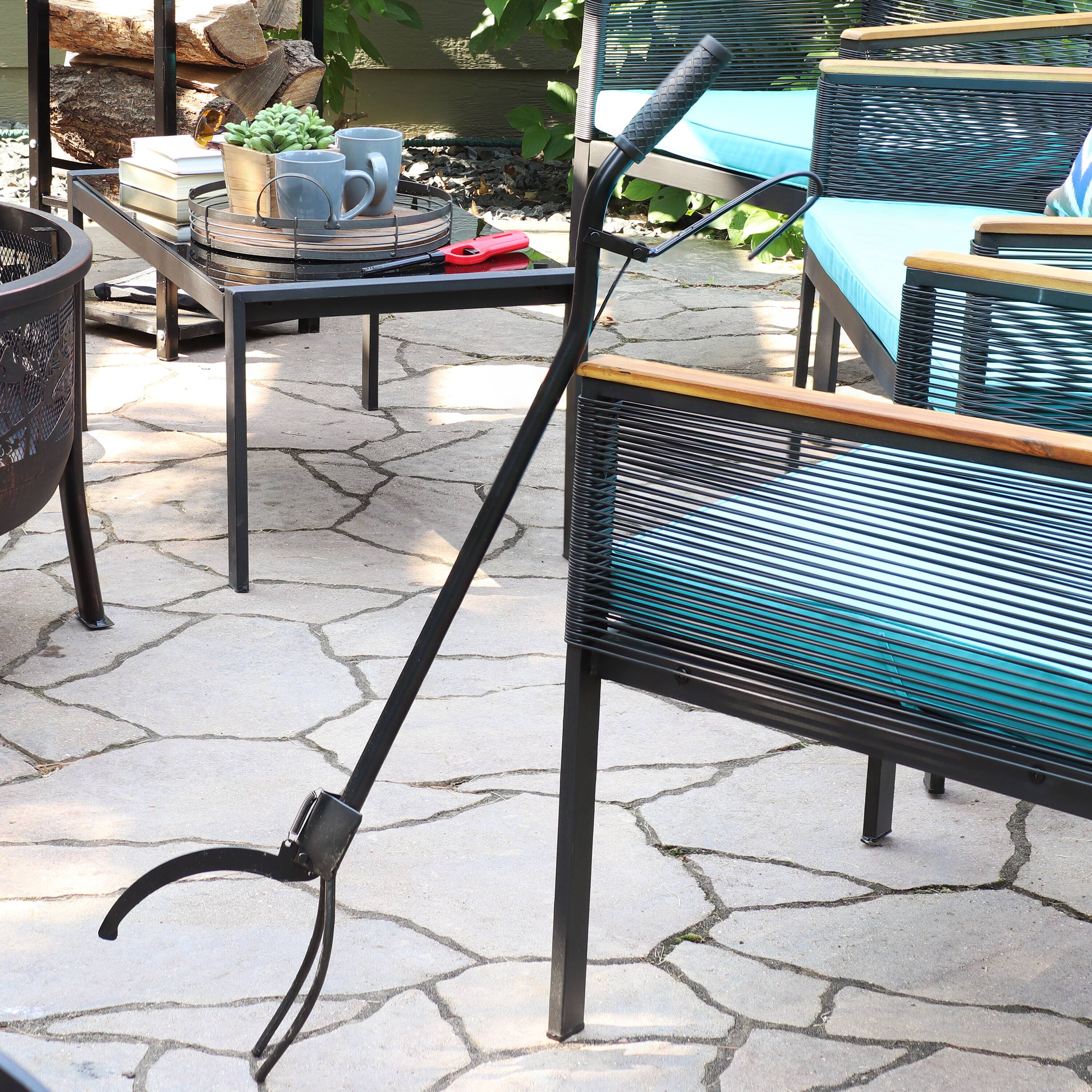 Alt View 5. Sunnydaze - 36 in Steel Spring-Loaded Firewood Log Grabber Claw - Black.